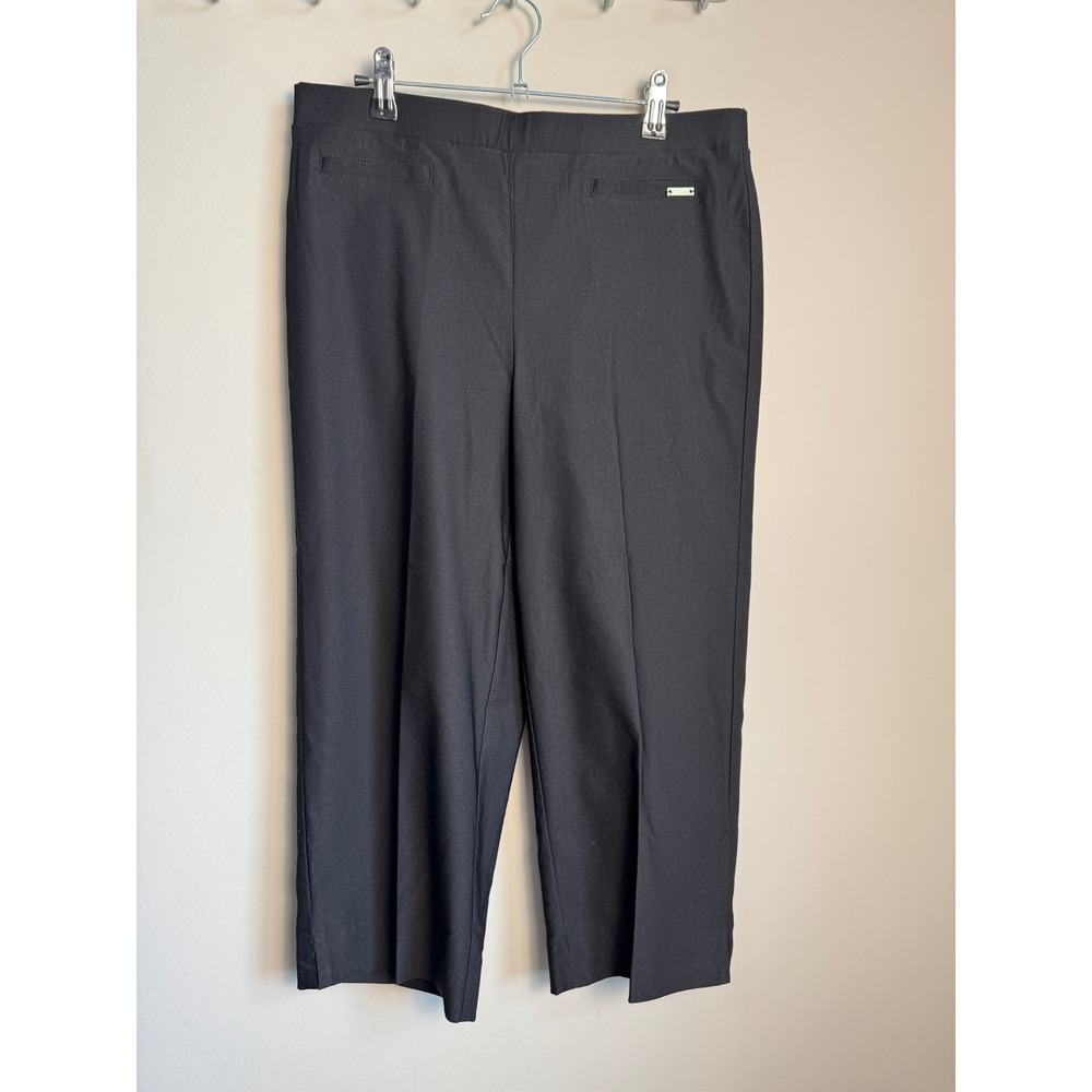 Jones New York Womens Black Pull On Crop Pants M Office Professional Workwear